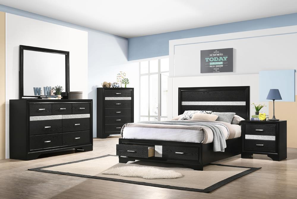 Miranda Full Storage Bed Black - Visions in Furniture (La Mirada, CA)