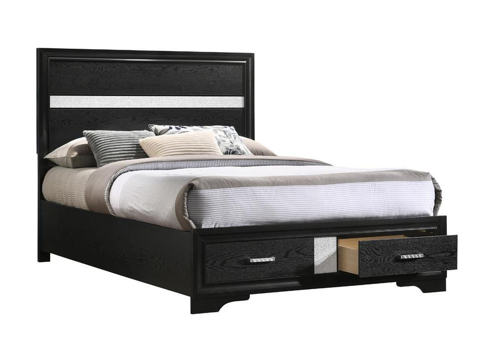 Miranda Full Storage Bed Black - Visions in Furniture (La Mirada, CA)