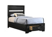 Miranda Twin Storage Bed Black - Visions in Furniture (La Mirada, CA)