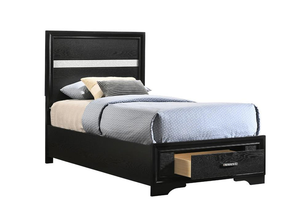 Miranda Full & Twin Storage Bed Black - Visions in Furniture (La Mirada, CA)