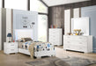 Felicity Twin Panel Bed with LED Lighting Glossy White - Visions in Furniture (La Mirada, CA)