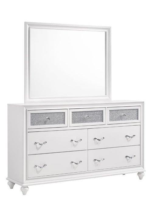 Barzini Rectangle Dresser Mirror White - Visions in Furniture (La Mirada, CA)