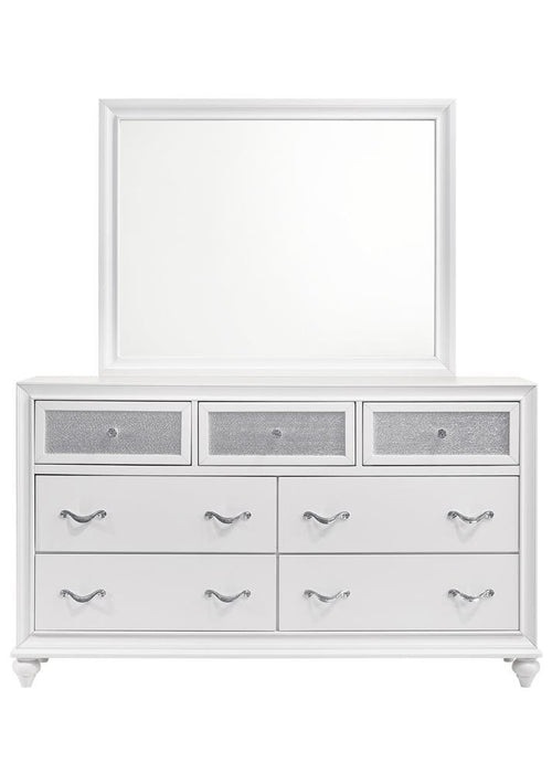 Barzini Rectangle Dresser Mirror White - Visions in Furniture (La Mirada, CA)