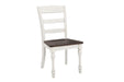 Madelyn Ladder Back Side Chairs Dark Cocoa and Coastal White (Set of 2) - Visions in Furniture (La Mirada, CA)