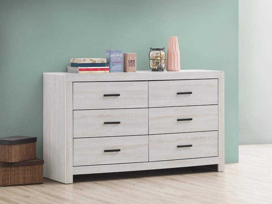 Brantford 6-drawer Dresser Coastal White - Visions in Furniture (La Mirada, CA)