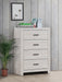 Brantford 4-drawer Chest Coastal White - Visions in Furniture (La Mirada, CA)