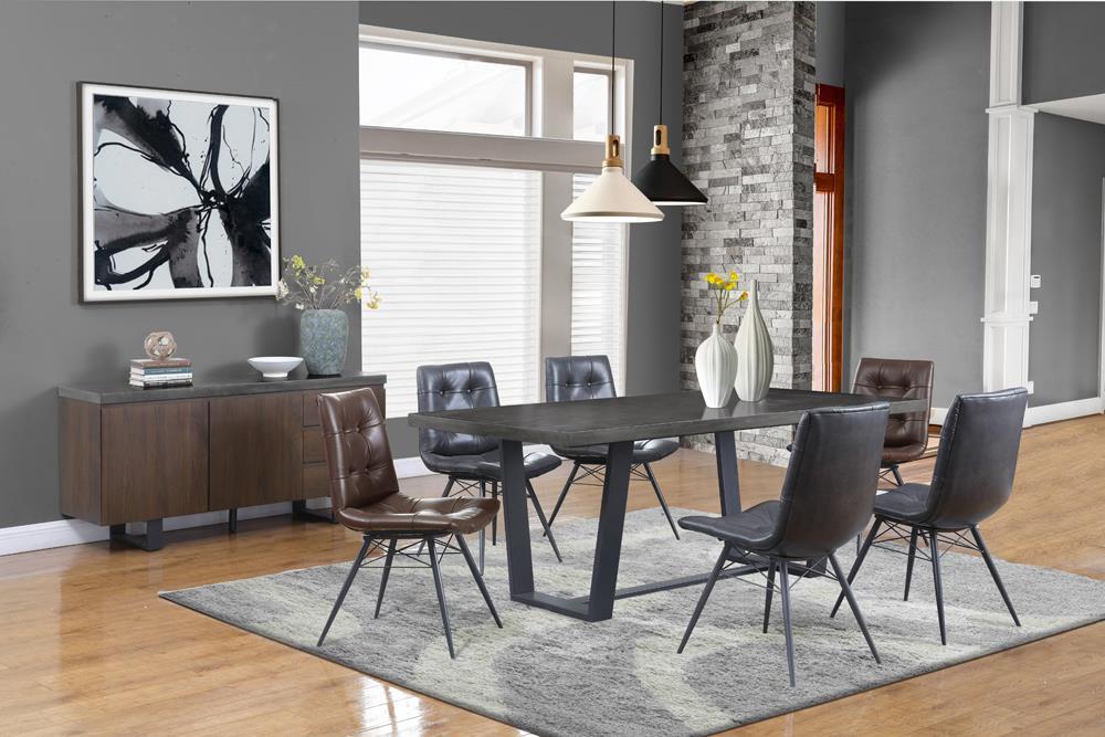 Aiken Upholstered Tufted Side Chairs Brown (Set of 4) - Visions in Furniture (La Mirada, CA)