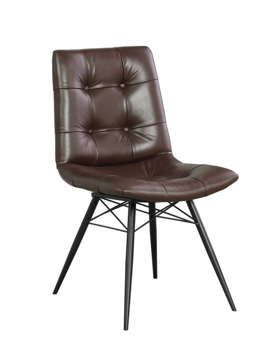 Aiken Upholstered Tufted Side Chairs Brown (Set of 4) - Visions in Furniture (La Mirada, CA)