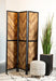 Marlene Herringbone Pattern 3-panel Screen Rustic Tobacco and Black - Visions in Furniture (La Mirada, CA)