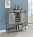 Claremont Sliding Door Bar Cabinet with Lower Shelf Grey Driftwood - Visions in Furniture (La Mirada, CA)