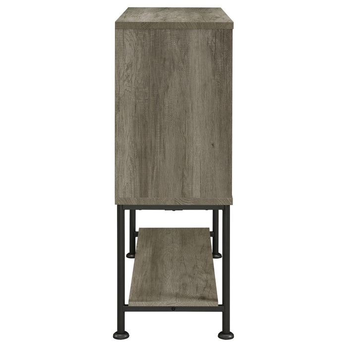 Claremont Sliding Door Bar Cabinet with Lower Shelf Grey Driftwood - Visions in Furniture (La Mirada, CA)
