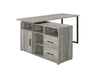Hertford L-shape Office Desk with Storage Grey Driftwood - Visions in Furniture (La Mirada, CA)