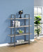 Cole 4-Shelf Bookcase Grey Driftwood and Gunmetal - Visions in Furniture (La Mirada, CA)