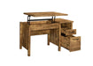 Delwin Lift Top Office Desk with File Cabinet Antique Nutmeg - Visions in Furniture (La Mirada, CA)