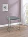 Thermosolis Acrylic Back Counter Height Stools Grey and Chrome (Set of 2) - Visions in Furniture (La Mirada, CA)
