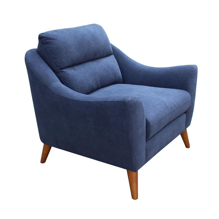 Gano Sloped Arm Upholstered Chair Navy Blue - Visions in Furniture (La Mirada, CA)