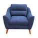 Gano Sloped Arm Upholstered Chair Navy Blue - Visions in Furniture (La Mirada, CA)