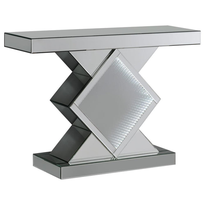 Moody Console Table with LED Lighting Silver - Visions in Furniture (La Mirada, CA)