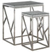 Betsy 2-piece Mirror Top Nesting Tables Silver - Visions in Furniture (La Mirada, CA)