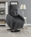 Howie Tufted Upholstered Power Lift Recliner Charcoal - Visions in Furniture (La Mirada, CA)