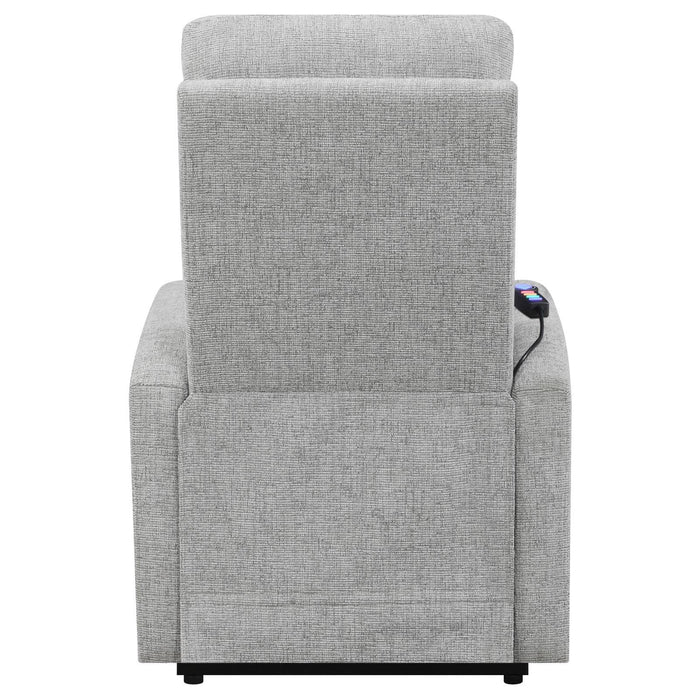 Howie Tufted Upholstered Power Lift Recliner Grey - Visions in Furniture (La Mirada, CA)