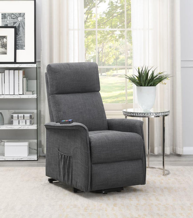 Herrera Power Lift Recliner with Wired Remote Charcoal - Visions in Furniture (La Mirada, CA)