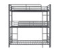 Maynard Metal Triple Twin Bunk Bed Gunmetal - Visions in Furniture (La Mirada, CA)