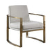 Cory Concave Metal Arm Accent Chair Cream and Bronze - Visions in Furniture (La Mirada, CA)