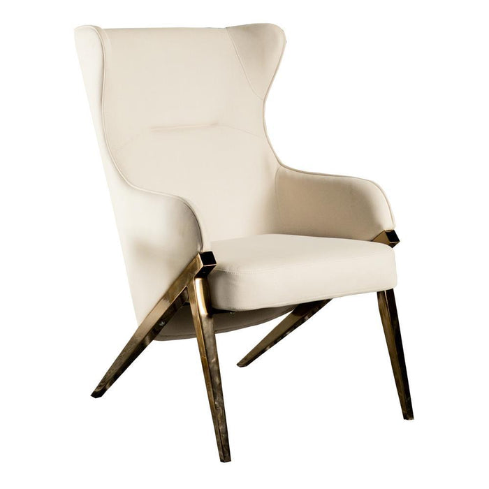 Walker Upholstered Accent Chair Cream and Bronze - Visions in Furniture (La Mirada, CA)