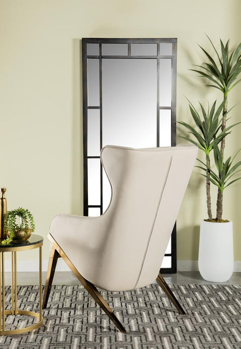 Walker Upholstered Accent Chair Cream and Bronze - Visions in Furniture (La Mirada, CA)