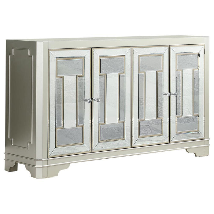 Toula 4-door Accent Cabinet Smoke and Champagne - Visions in Furniture (La Mirada, CA)