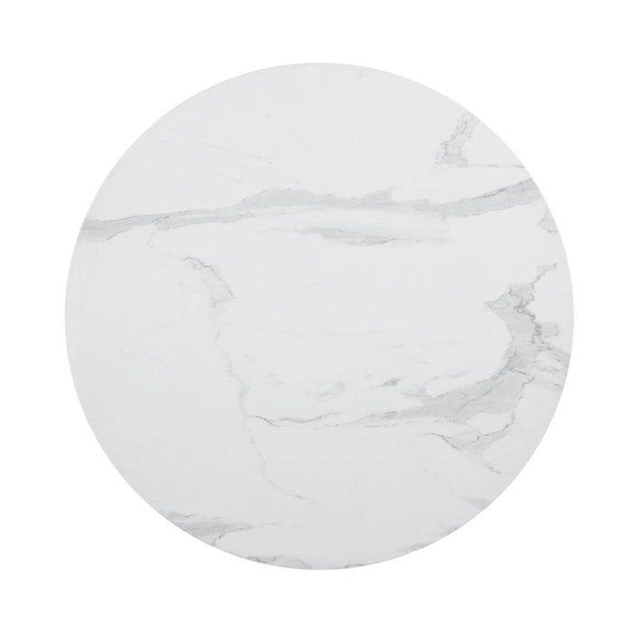 Arkell 30-inch Round Pedestal Dining Table White - Visions in Furniture (La Mirada, CA)