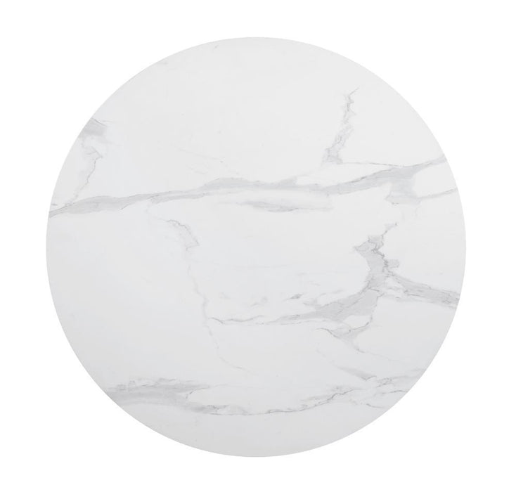 Arkell 40-inch Round Pedestal Dining Table White - Visions in Furniture (La Mirada, CA)