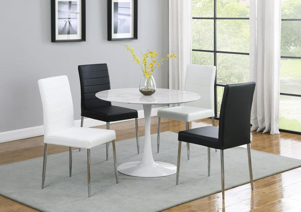 Arkell 40-inch Round Pedestal Dining Table White - Visions in Furniture (La Mirada, CA)