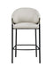 Chadwick Sloped Arm Bar Stools Beige and Glossy Black (Set of 2) - Visions in Furniture (La Mirada, CA)