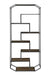 Leland 6-shelf Bookcase Rustic Brown and Dark Grey - Visions in Furniture (La Mirada, CA)