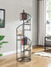 Roseglen 8-shelf Staircase Bookcase Rustic Brown and Black - Visions in Furniture (La Mirada, CA)