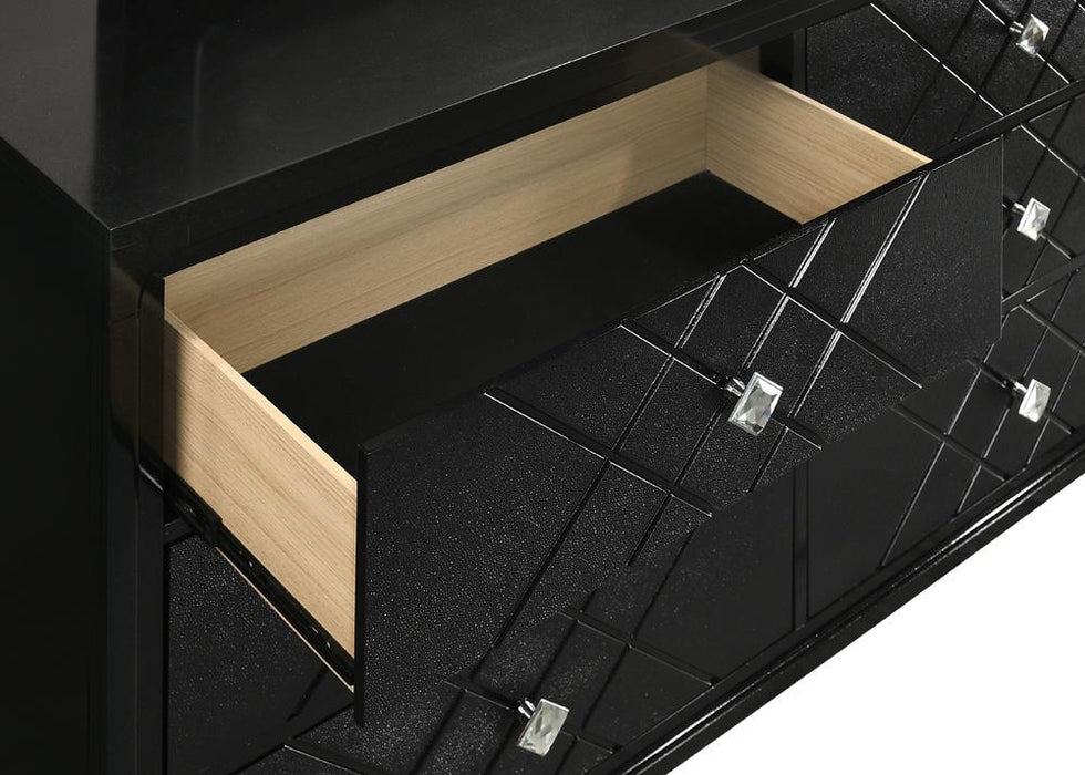 Penelope 6-drawer Dresser Black - Visions in Furniture (La Mirada, CA)
