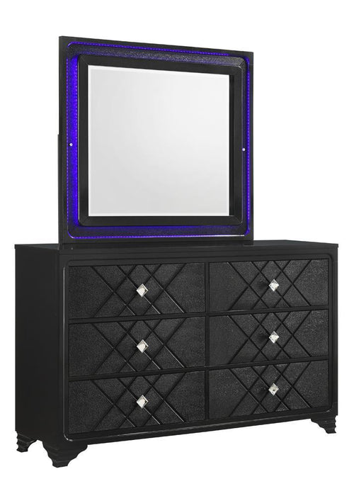 Penelope Rectangular Dresser Mirror Black - Visions in Furniture (La Mirada, CA)