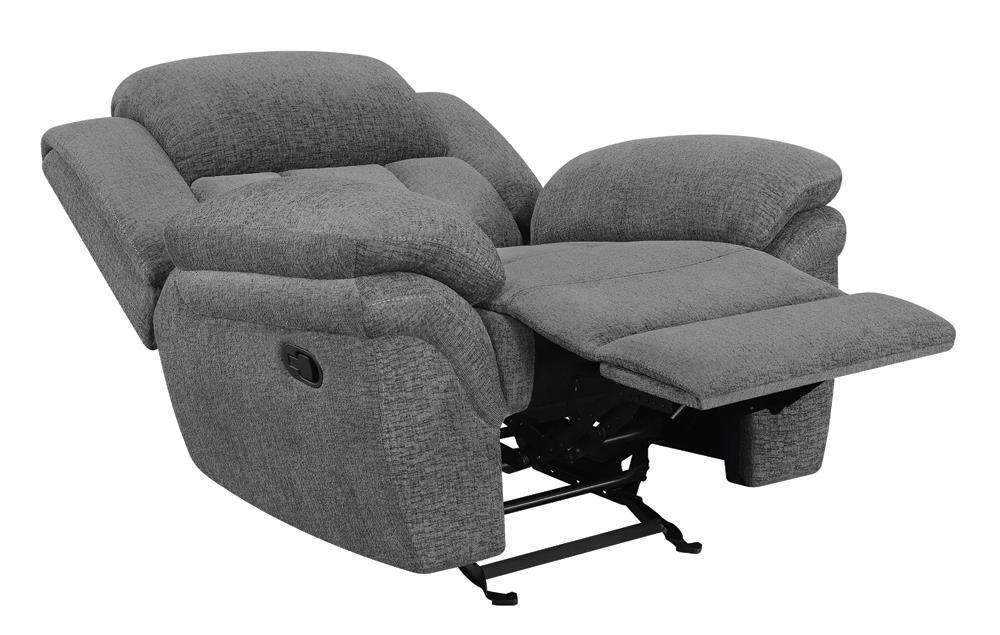 Bahrain Upholstered Glider Recliner Charcoal - Visions in Furniture (La Mirada, CA)