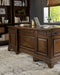 Hartshill Executive Desk with File Cabinets Burnished Oak - Visions in Furniture (La Mirada, CA)