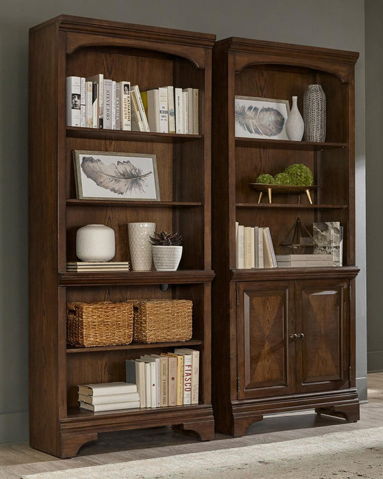 Hartshill Bookcase with Cabinet Burnished Oak - Visions in Furniture (La Mirada, CA)