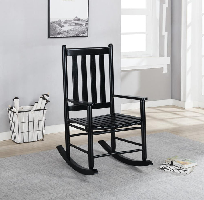 Annie Slat Back Wooden Rocking Chair Black - Visions in Furniture (La Mirada, CA)