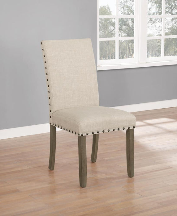 Ralland Upholstered Side Chairs Beige and Rustic Brown (Set of 2) - Visions in Furniture (La Mirada, CA)