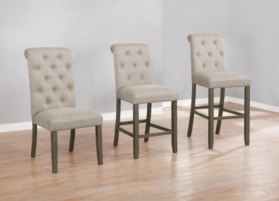 Balboa Tufted Back Bar Stools Beige and Rustic Brown (Set of 2) - Visions in Furniture (La Mirada, CA)