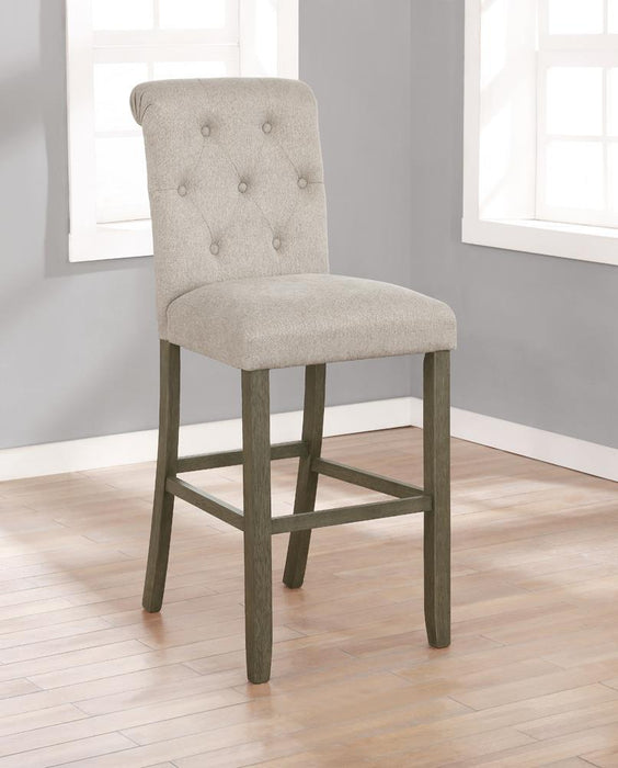 Balboa Tufted Back Bar Stools Beige and Rustic Brown (Set of 2) - Visions in Furniture (La Mirada, CA)