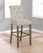 Balboa Tufted Back Bar Stools Beige and Rustic Brown (Set of 2) - Visions in Furniture (La Mirada, CA)