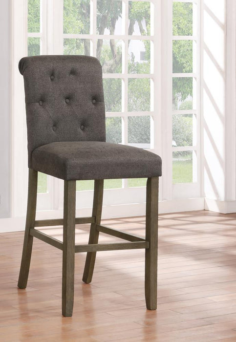 Balboa Tufted Back Bar Stools Grey and Rustic Brown (Set of 2) - Visions in Furniture (La Mirada, CA)