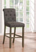 Balboa Tufted Back Bar Stools Grey and Rustic Brown (Set of 2) - Visions in Furniture (La Mirada, CA)
