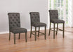 Balboa Tufted Back Bar Stools Grey and Rustic Brown (Set of 2) - Visions in Furniture (La Mirada, CA)